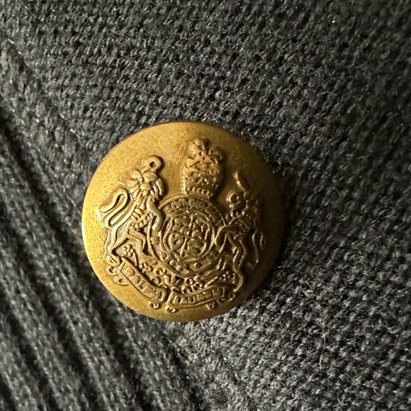 Lauren Ralph Lauren Midi Black Knit Sweater Dress High Collar Gold Accents Sz M - Picture 7 of 11